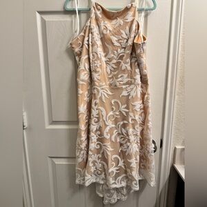 Hi-low white and nude rehearsal dress. Size 20.